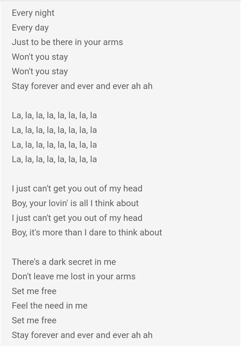 can't get you outta my head lyrics